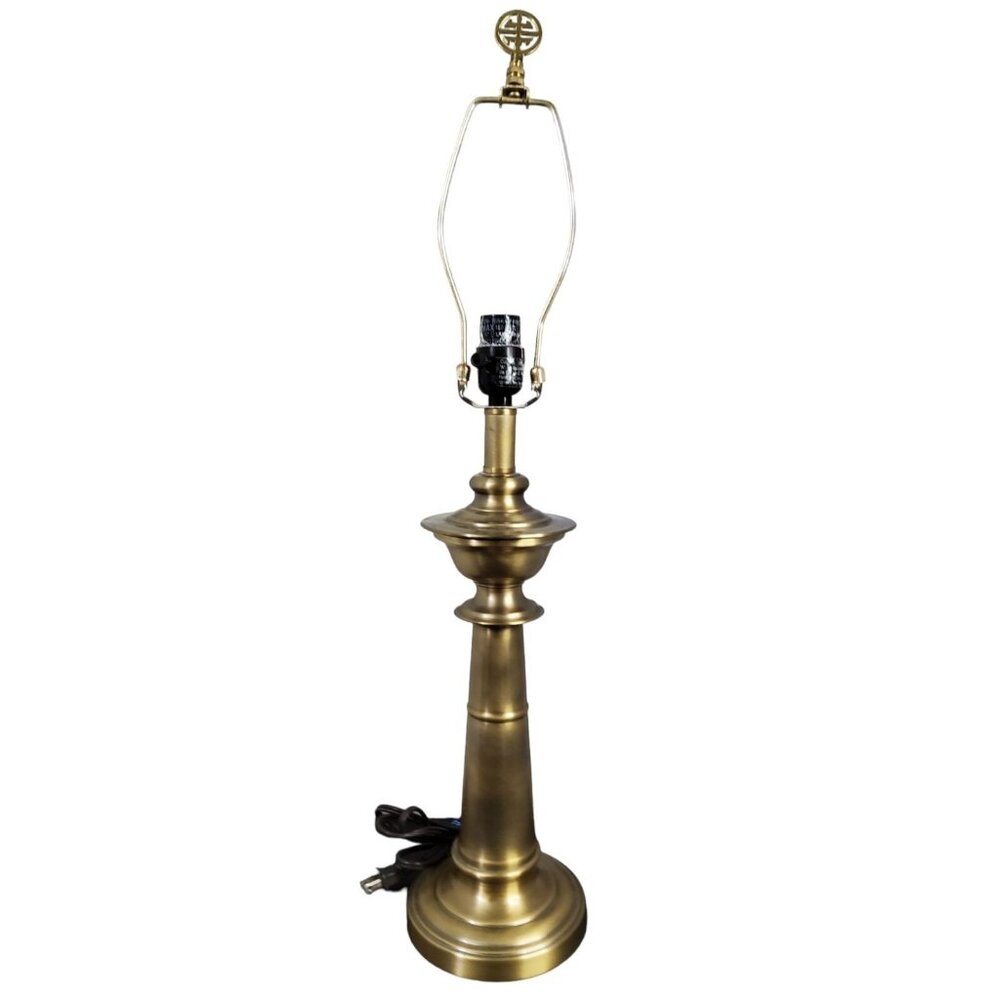 vintage 2000 antiqued bronze color brushed aluminum table lamp.